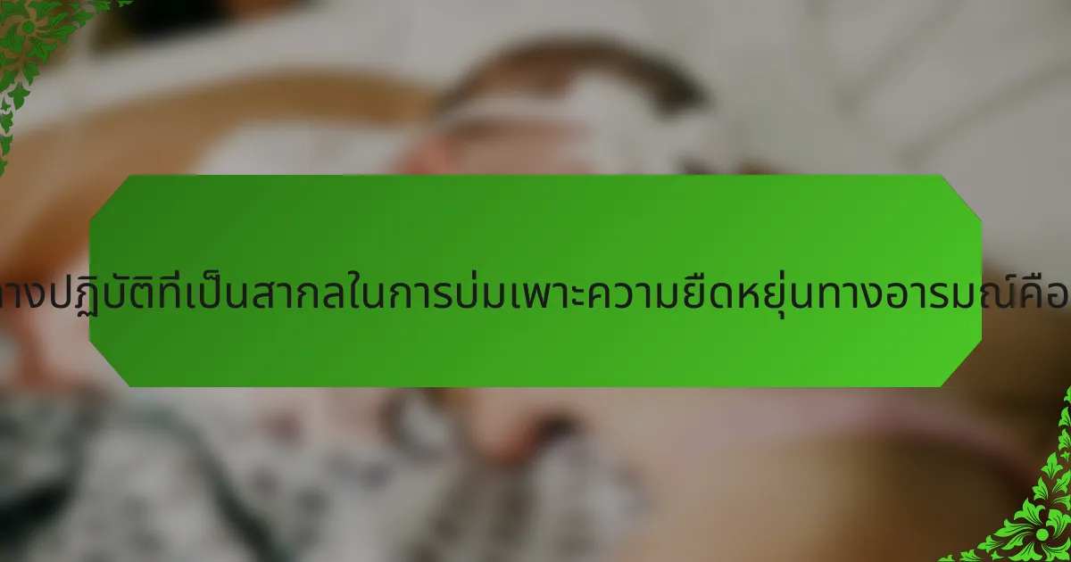 แนวทางปฏิบัติที่เป็นสากลในการบ่มเพาะความยืดหยุ่นทางอารมณ์คืออะไร?