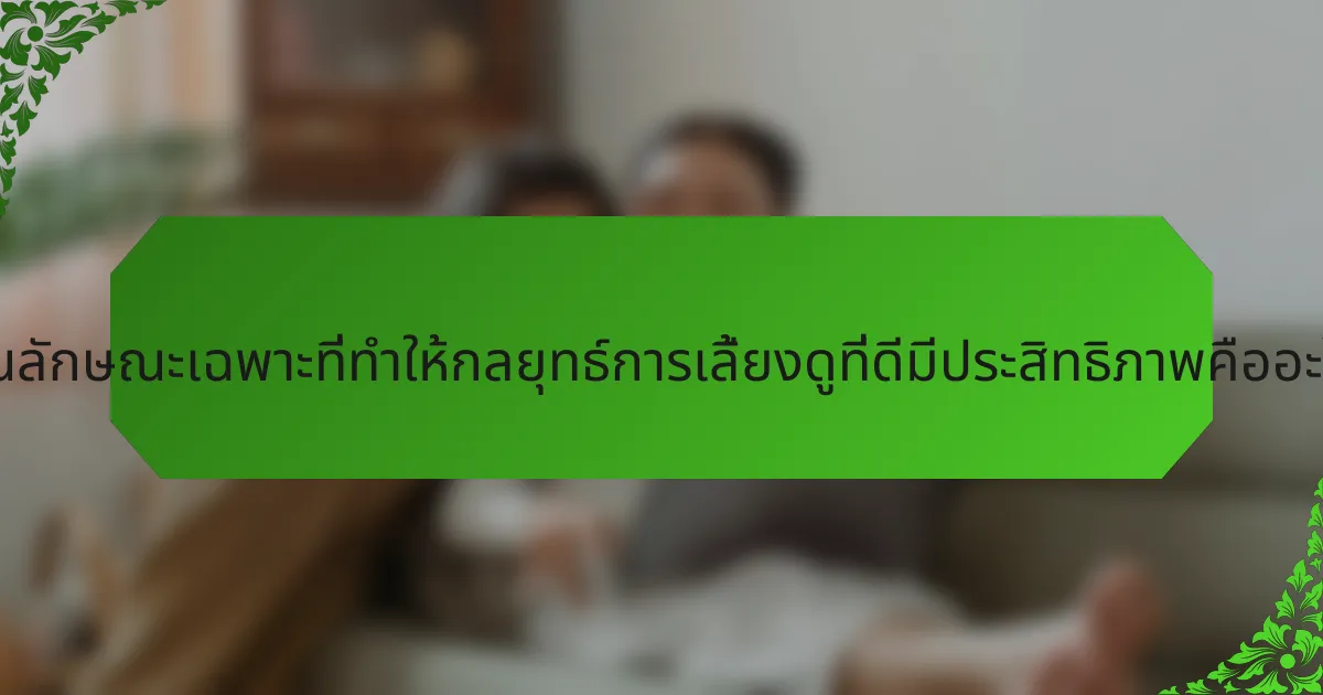 คุณลักษณะเฉพาะที่ทำให้กลยุทธ์การเลี้ยงดูที่ดีมีประสิทธิภาพคืออะไร?