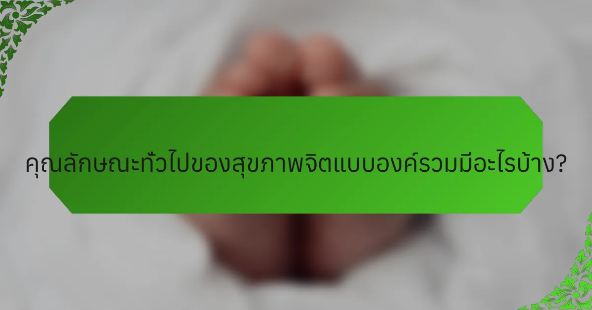 คุณลักษณะทั่วไปของสุขภาพจิตแบบองค์รวมมีอะไรบ้าง?