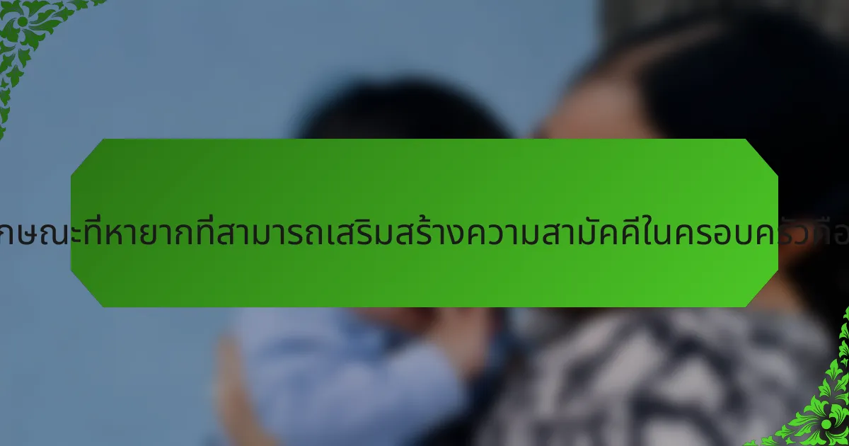 คุณลักษณะที่หายากที่สามารถเสริมสร้างความสามัคคีในครอบครัวคืออะไร?