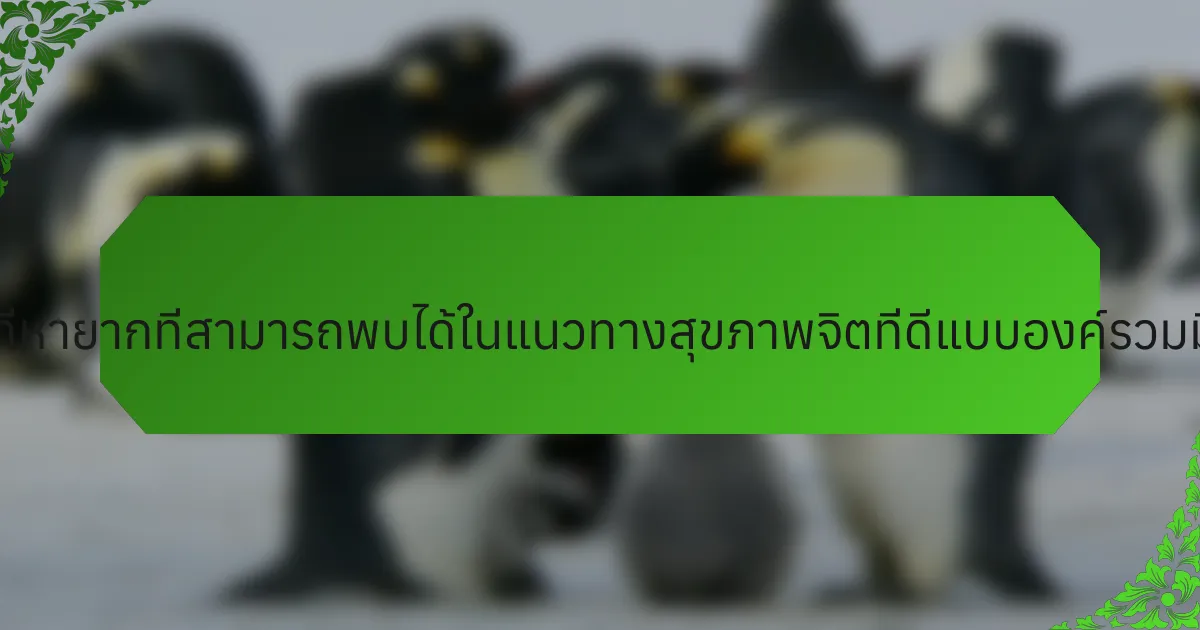 คุณสมบัติที่หายากที่สามารถพบได้ในแนวทางสุขภาพจิตที่ดีแบบองค์รวมมีอะไรบ้าง?