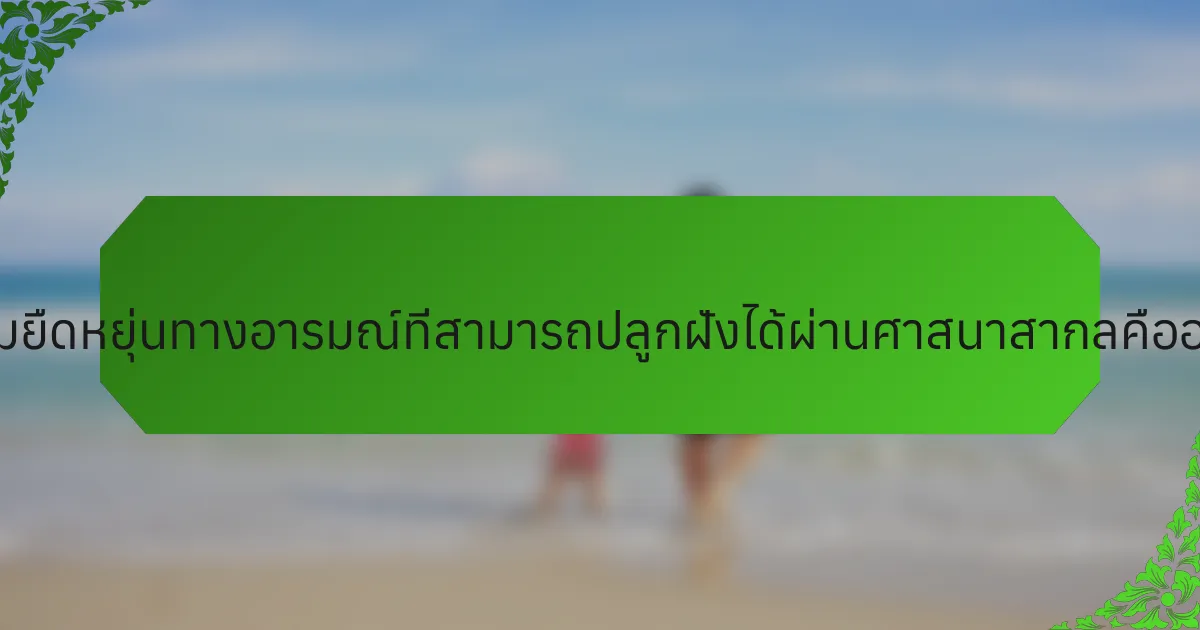 ความยืดหยุ่นทางอารมณ์ที่สามารถปลูกฝังได้ผ่านศาสนาสากลคืออะไร?