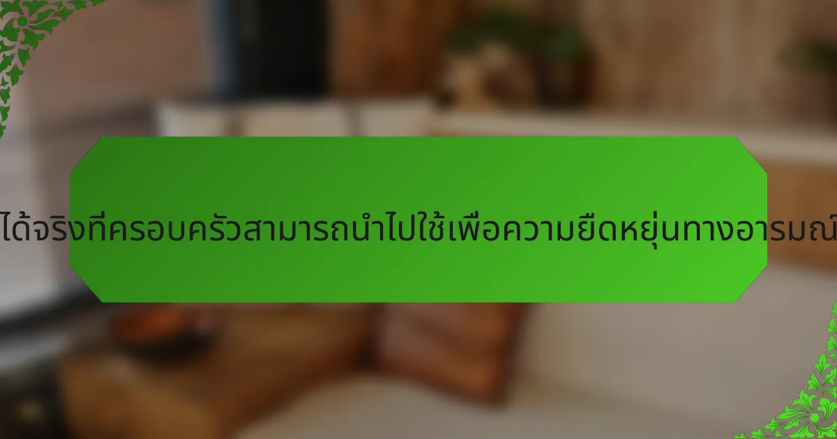 กลยุทธ์ที่ใช้ได้จริงที่ครอบครัวสามารถนำไปใช้เพื่อความยืดหยุ่นทางอารมณ์มีอะไรบ้าง?